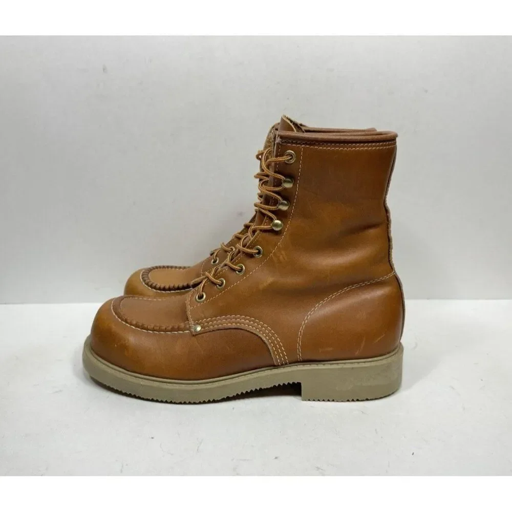 Vintage Lehigh Steel Toe Boots Brown Leather Men’s Size 8.5‎ D Shoes